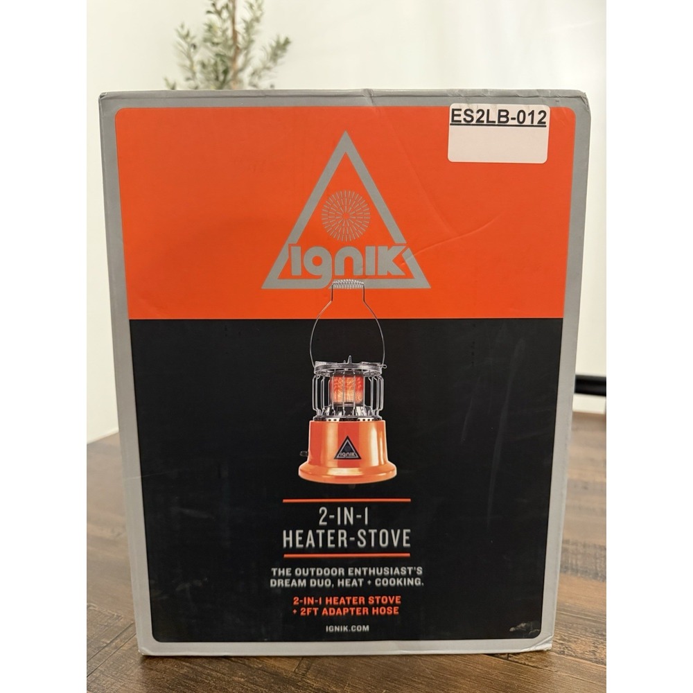 Ignik 2 In 1 Heater-Stove + 2Ft Adapter Hose, Duo Heater & Cook 10,000 BTU NIB